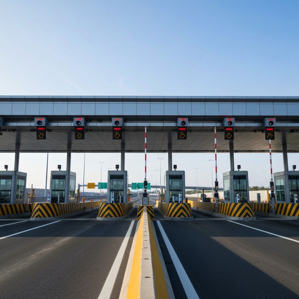 Praca de pedagio moderna com cobranca eletronica